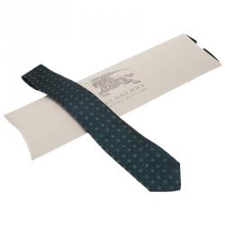 مملوكة مسبقًا Burberry Green Floral Silk Tie 