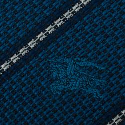 Pre Owned Burberry Blue Striped Silk Tie