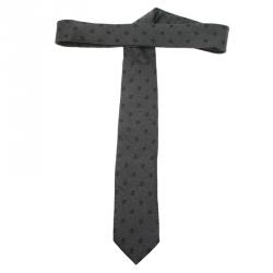Pre Owned Burberry Grey Polka Dot Silk Tie