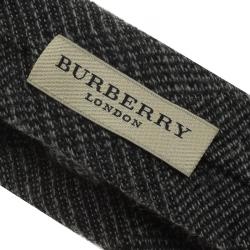 Pre Owned Burberry Grey Cashmere and Wool Blend Tie