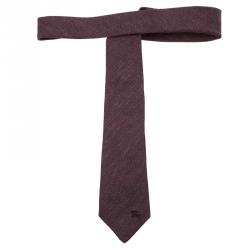 Burberry Purple Linen and Silk Tie