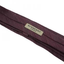 Burberry Purple Linen and Silk Tie