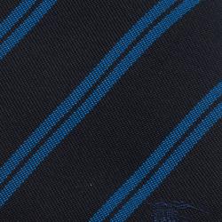 Pre Owned ربطة عنق بربري حرير أزرق كحلي مخططة