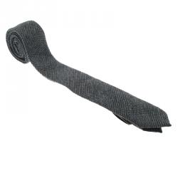 Burberry Grey Cashmere and Wool Blend Tie