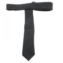 Burberry Grey Cashmere and Wool Blend Tie