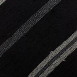 Pre Owned Burberry Black and Grey Striped Silk Tie