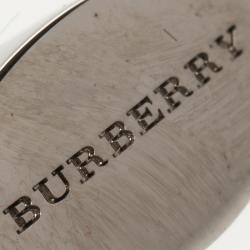 Burberry Burgundy & Orange Polka Dot Enamel Silver Tone Round Cufflinks