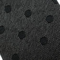 Pre Owned Burberry Light Grey Melange Polka Dotted Silk Raynham Tie