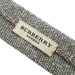 Pre Owned Burberry Light Grey Melange Textured Raw Silk Euston Tie