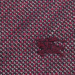Pre Owned Burberry London Purple Textured  Linen and Silk Tie