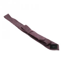 Pre Owned Burberry London Purple Textured  Linen and Silk Tie