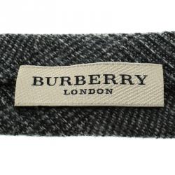 Pre Owned Burberry London Grey Cashmere and Wool Blend Tie