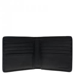 Burberry Black Horseferry Check Canvas and Leather Bi-Fold Wallet