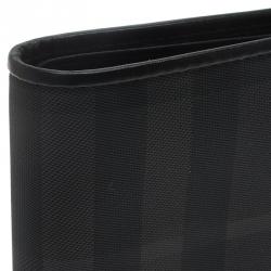 Burberry Black Horseferry Check Canvas and Leather Bi-Fold Wallet