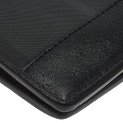 Burberry Black Horseferry Check Canvas and Leather Bi-Fold Wallet