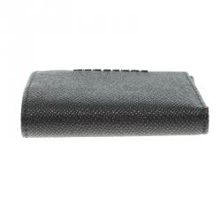 Burberry Grey Pebbled Leather Bi Fold Wallet