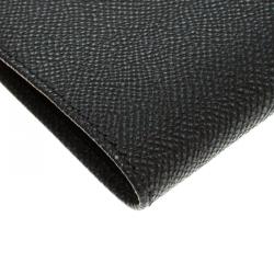 Burberry Grey Pebbled Leather Bi Fold Wallet