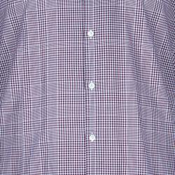 Pre Owned Burberry Men's Maroon Check Slim Fit Shirt L