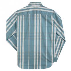 Pre Owned Burberry Blue Checked Cotton Button Front Long Sleeve Shirt S