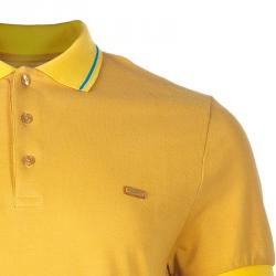 Pre Owned تيشيرت بربري بيكيه بولو قطن أصفر للرجال XL