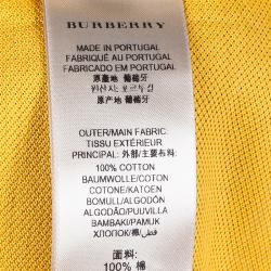 Pre Owned تيشيرت بربري بيكيه بولو قطن أصفر للرجال XL