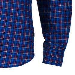 Pre Owned Burberry Men's Blue Check Button Down Shirt XXL