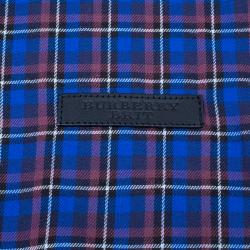 Pre Owned Burberry Men's Blue Check Button Down Shirt XXL