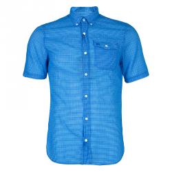 Pre Owned Burberry Men's Blue Check Shirt M