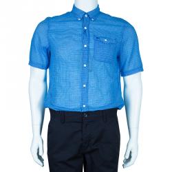 Pre Owned Burberry Men's Blue Check Shirt M