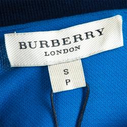 Pre Owned تيشيرت بربري بولو أزرق للرجال S