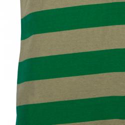 Pre Owned Burberry Brit Men's Green Striped T-Shirt XL