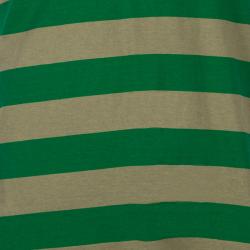 Pre Owned Burberry Brit Men's Green Striped T-Shirt XL