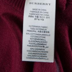 Pre Owned Burberry Crimson Cashmere Crewneck Sweater L