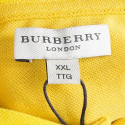 Pre Owned Burberry Men's Yellow Polo Shirt XXL 