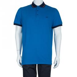 Pre Owned Burberry Blue Polo Shirt XXL 