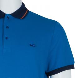 Pre Owned Burberry Blue Polo Shirt XXL 