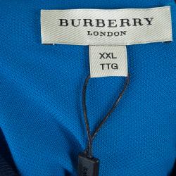 Pre Owned Burberry Blue Polo Shirt XXL 