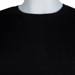 Pre Owned Burberry Black Novacheck Shoulder Detail Cashmere Sweater XXL