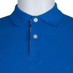 Pre Owned Burberry Brit Blue Classic Polo T-Shirt L