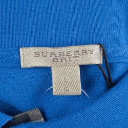 Pre Owned Burberry Brit Blue Classic Polo T-Shirt L