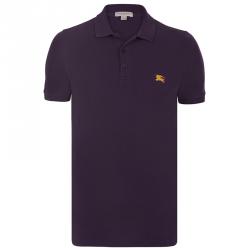 Pre Owned Burberry Brit Dark Purple Short Sleeve Polo Shirt L