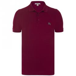Pre Owned Burberry Brit Dark Red Short Sleeve Polo Shirt L