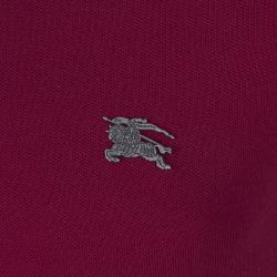 Pre Owned Burberry Brit Dark Red Short Sleeve Polo Shirt L