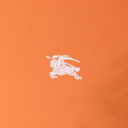 Pre Owned تي شيرت بولو بربري بريت بأكمام قصيرة برتقالي L