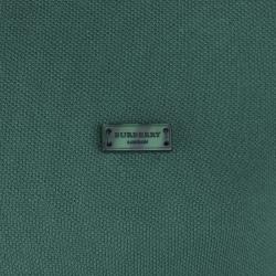 Pre Owned تي شيرت بولو بربري بريت أكمام قصيرة ياقة لون مختلف أخضر M