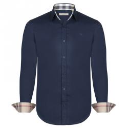 Burberry navy blue hot sale shirt