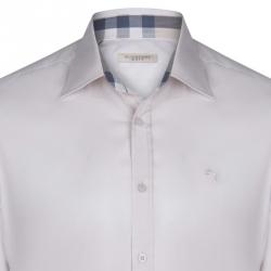 Pre Owned قميص بربري بريت قطن تفاصيل نوفاشيك بيج فاتح M