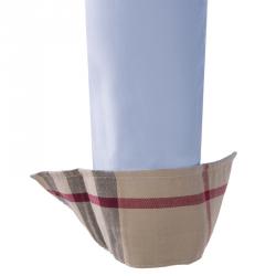 Pre Owned Burberry Brit Light Blue Novacheck Detail Cotton Shirt XL