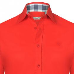 مملوكة مسبقًا قميص بربري بريت قطن تفاصيل نوفاشيك أحمر M