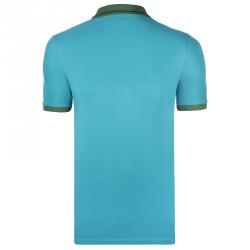 Pre Owned Burberry Brit Aqua Blue Contrast Collar Short Sleeve Polo Shirt M